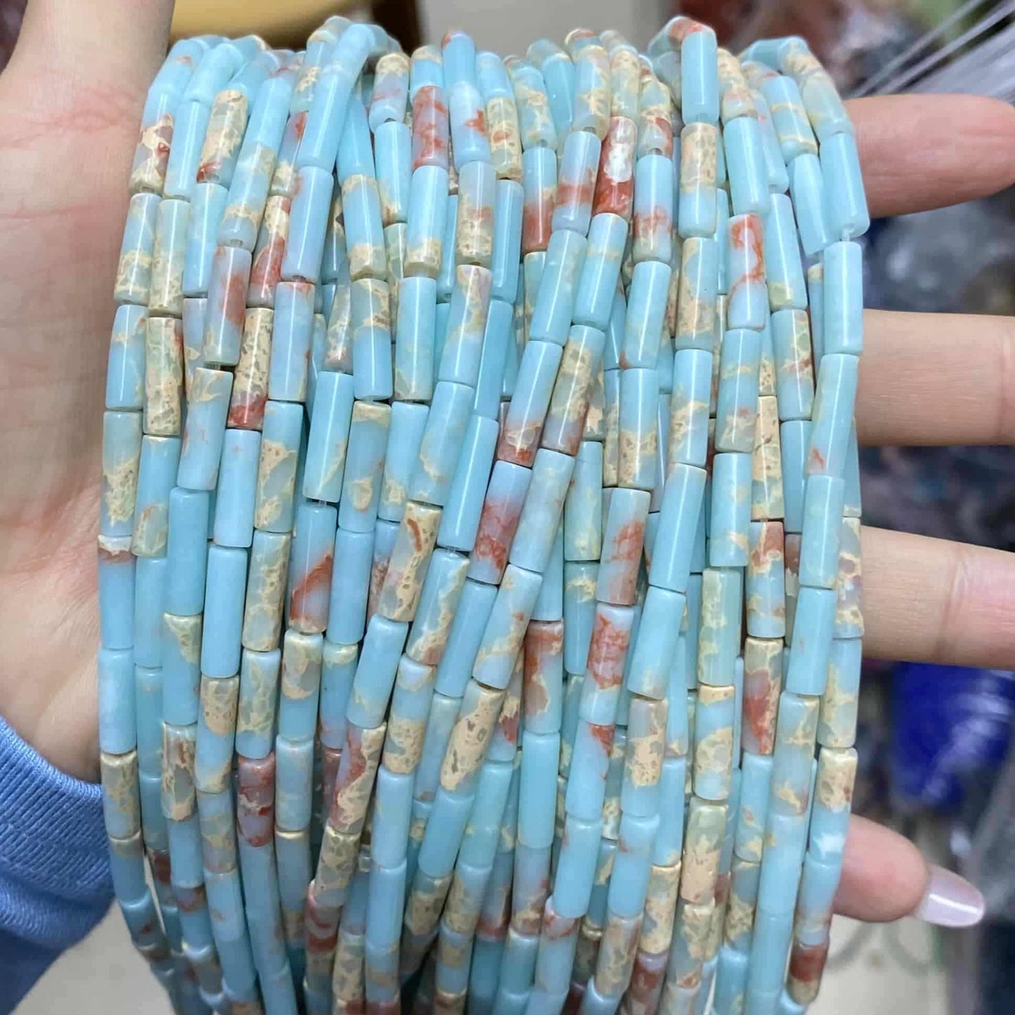 Cylindrical Tube Beads 4x13mm Quartz/Jasper/Agate/Crystal