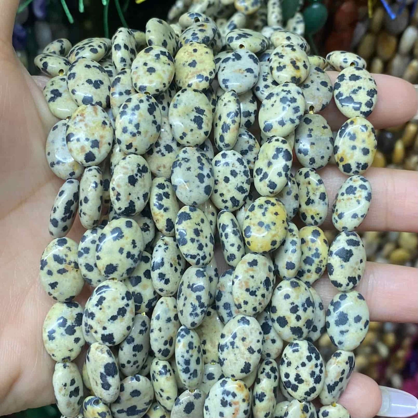 Smooth Flat Oval Beads 10x14mm Quartz/Jasper/Agate/Crystal