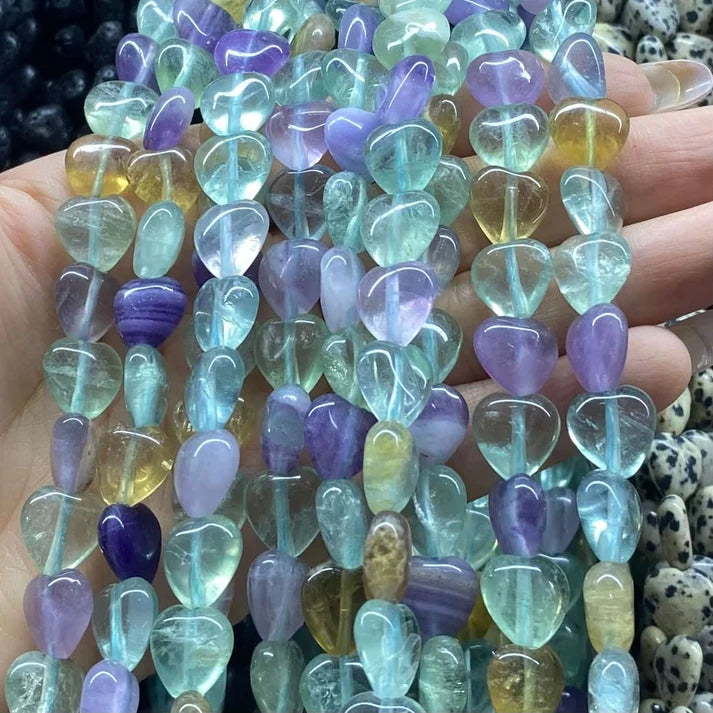 Heart Shape Fluorite Beads
