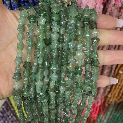 Smooth Star Beads 8mm Quartz/Jasper/Agate/Crystal