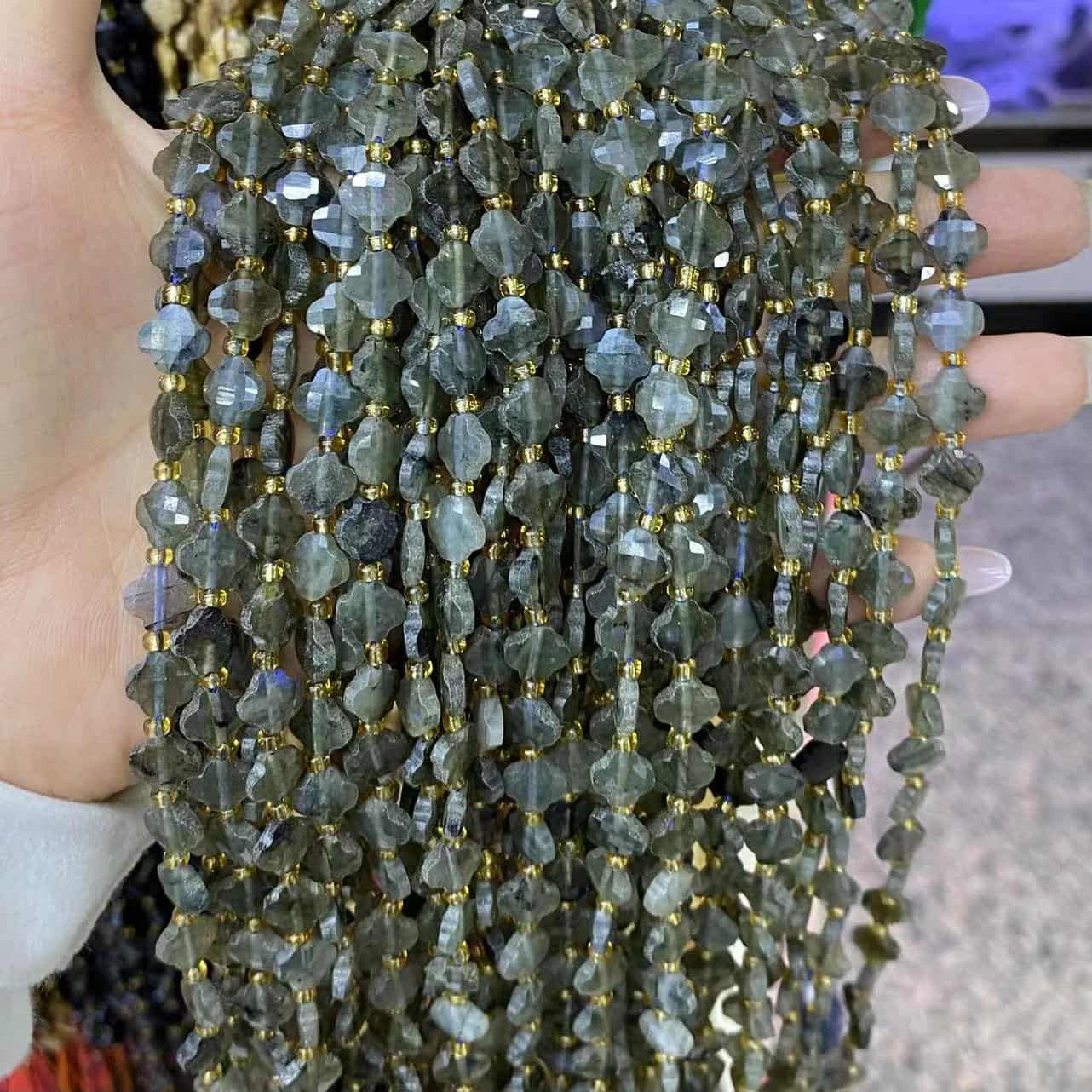 Leaf Clover Beads 8mm Quartz/Jasper/Agate/Crystal