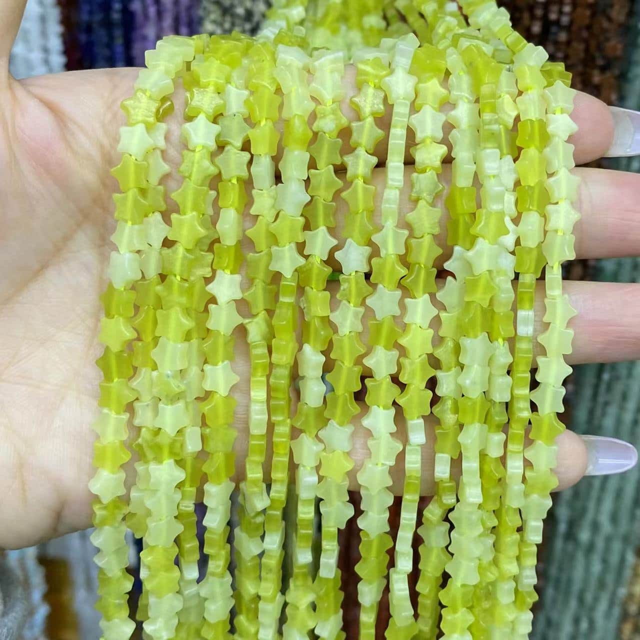 Flat Star Beads 6mm Quartz/Jasper/Agate/Crystal