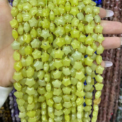 Round Smooth Star Beads 10mm Quartz/Jasper/Agate/Crystal