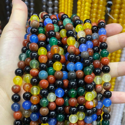 #1 Round Aagte Beads 6mm/8mm/10mm/12mm