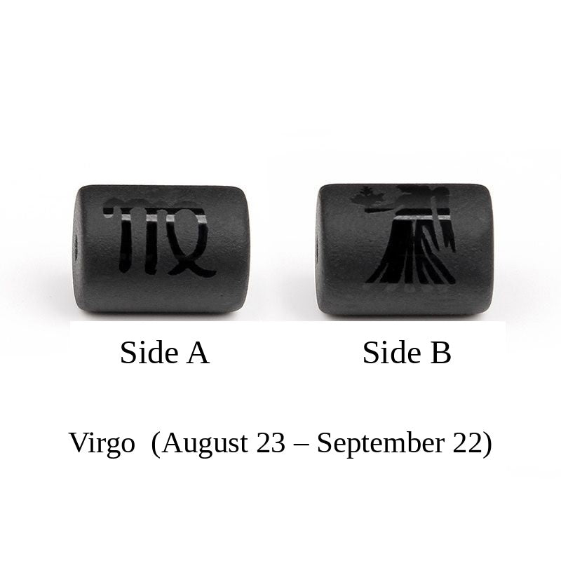 Zodiac Signs Black Onyx Spacer Finding for DIY Jewelry Making 10x14mm