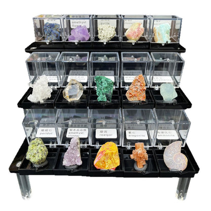 Micro Mineral Box Raw Crystal GemstoneCollection Box