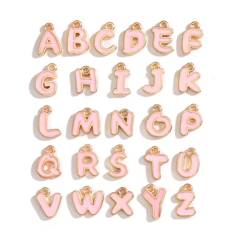 Colorful Alphabet Set Jewelry Making Findings Charm 8x12mm