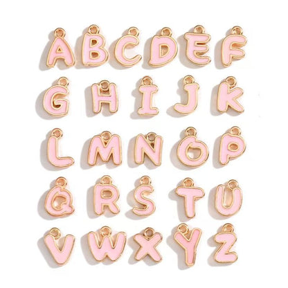 Colorful Alphabet Set Jewelry Making Findings Charm 8x12mm