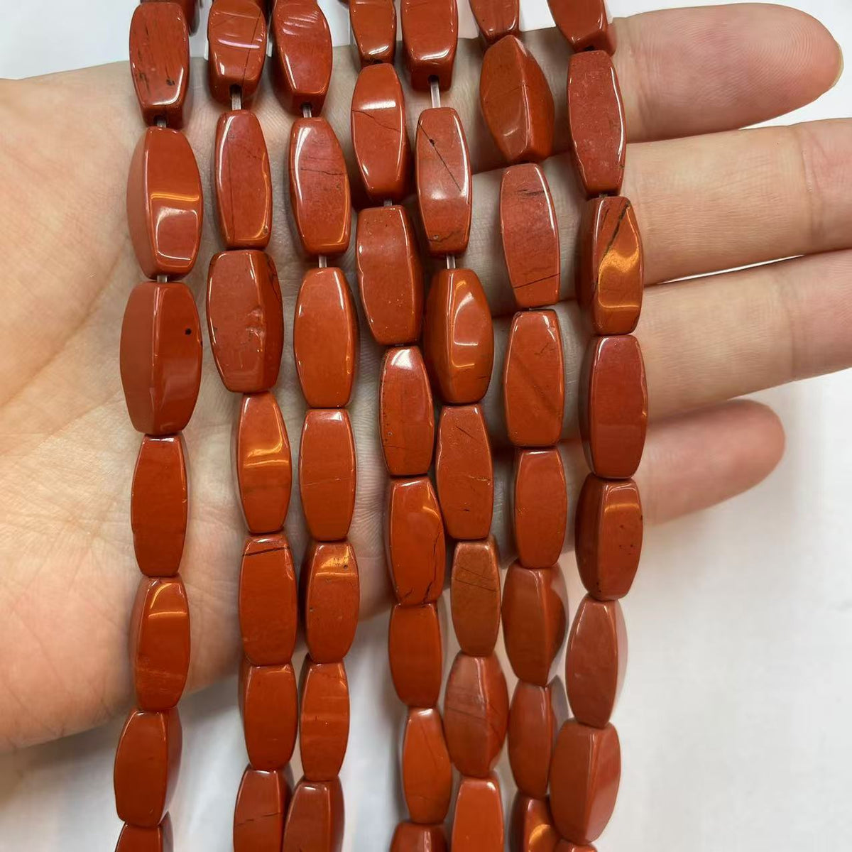 Rhombus Shape Red Creek Jasper Beads