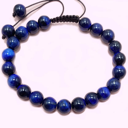 Blue Tiger's Eye to Improve Sleep Braided Rope Crystal Bracelet