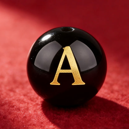 Natural Red Agate Beads - 26 Alphabet Loose Beads for Engraving Customization DIY