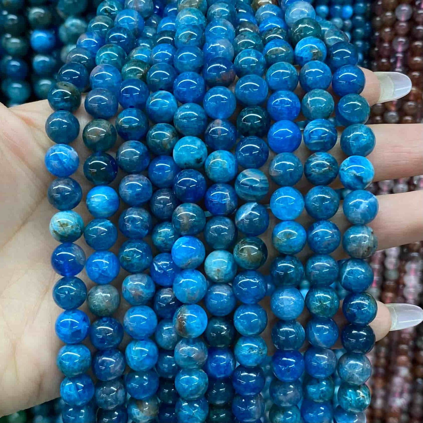 High-Quality Gemstone & Crystal Round Smooth Beads 4mm 6mm 8mm 10mm