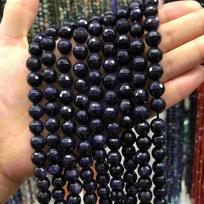 Faceted Round Sandstone Beads