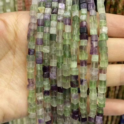 Cube Shape Fluorite Beads