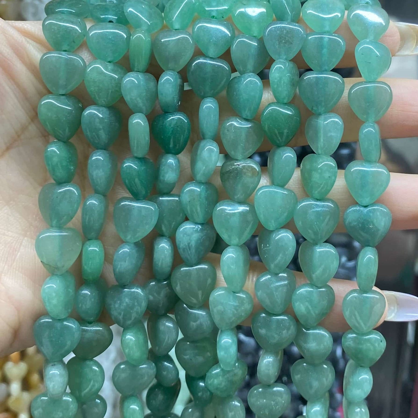 Smooth Heart Shape Beads 10mm/15mm Quartz/Jasper/Agate/Crystal