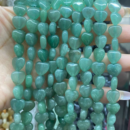 Smooth Heart Shape Beads 10mm/15mm Quartz/Jasper/Agate/Crystal