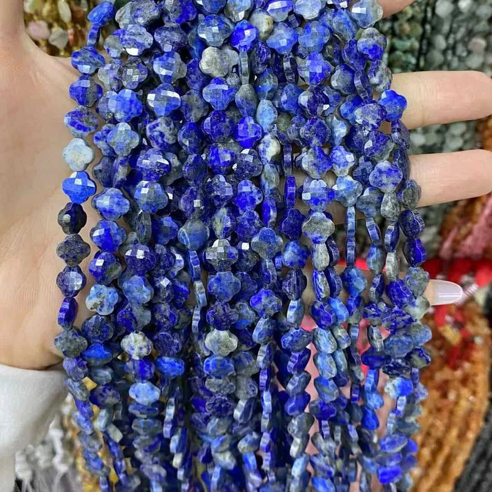 Leaf Clover Shape Lapis Beads