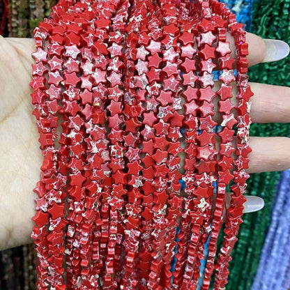 Flat Star Beads 6mm Quartz/Jasper/Agate/Crystal