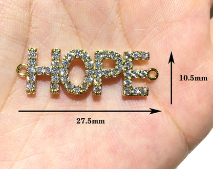 1PCS Brass Cubic Zirconia Vocabulary Slogan Charm