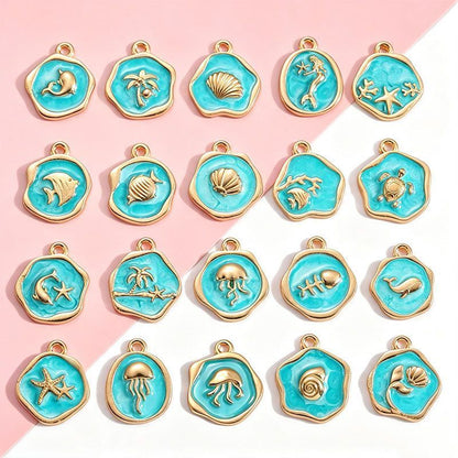 Assorted Ocean Design Charms for Jewelry Making
