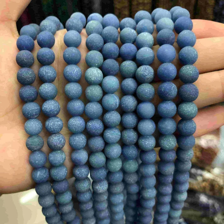 Matted Round Aventurine Beads