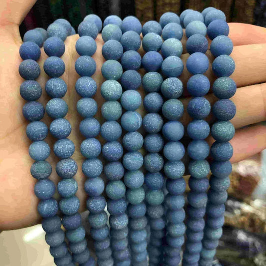 Matted Round Aventurine Beads
