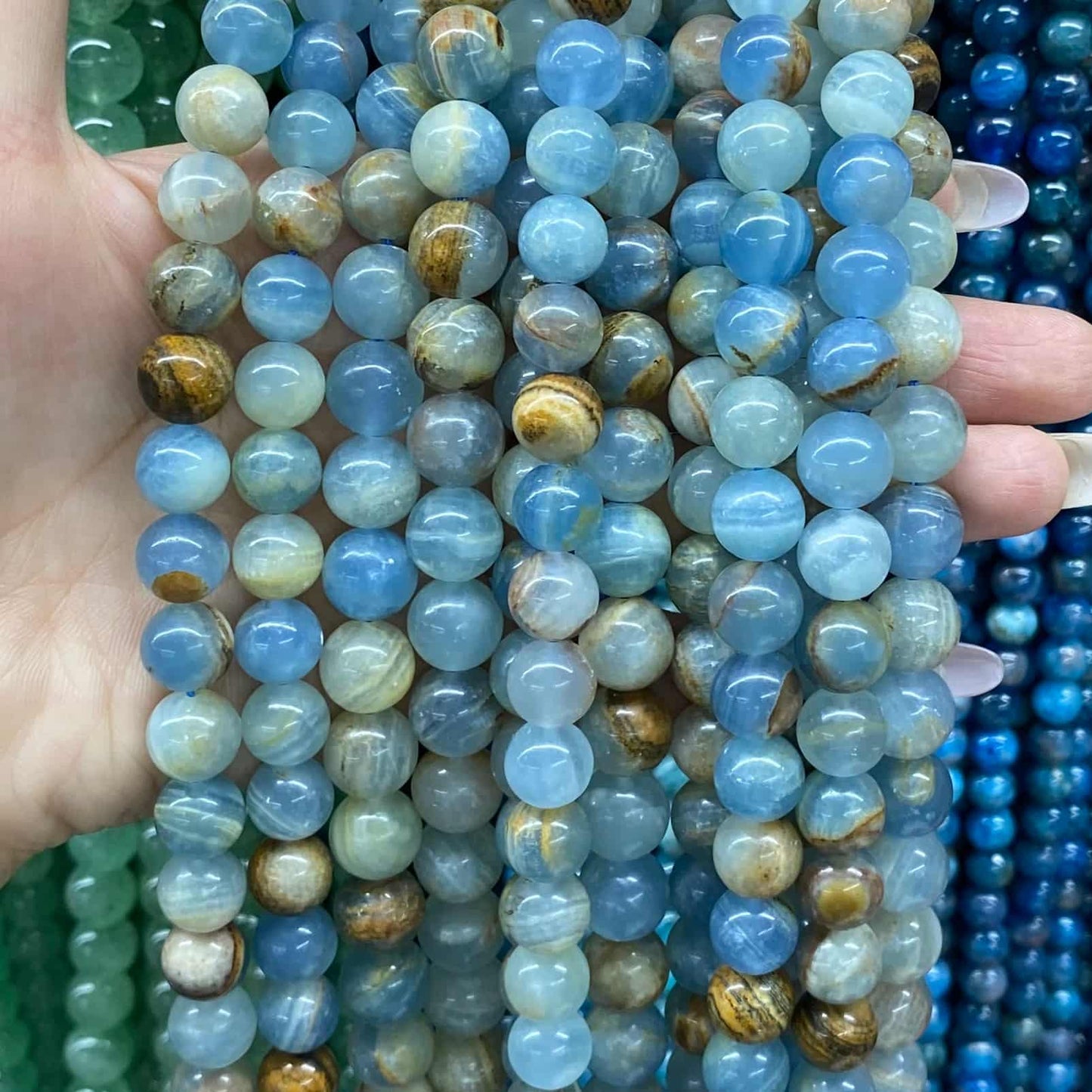 High-Quality Gemstone & Crystal Round Smooth Beads 4mm 6mm 8mm 10mm