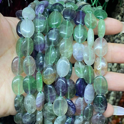 Smooth Flat Oval Beads 10x14mm Quartz/Jasper/Agate/Crystal