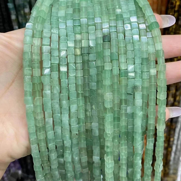Cube Shape Aventurine Beads