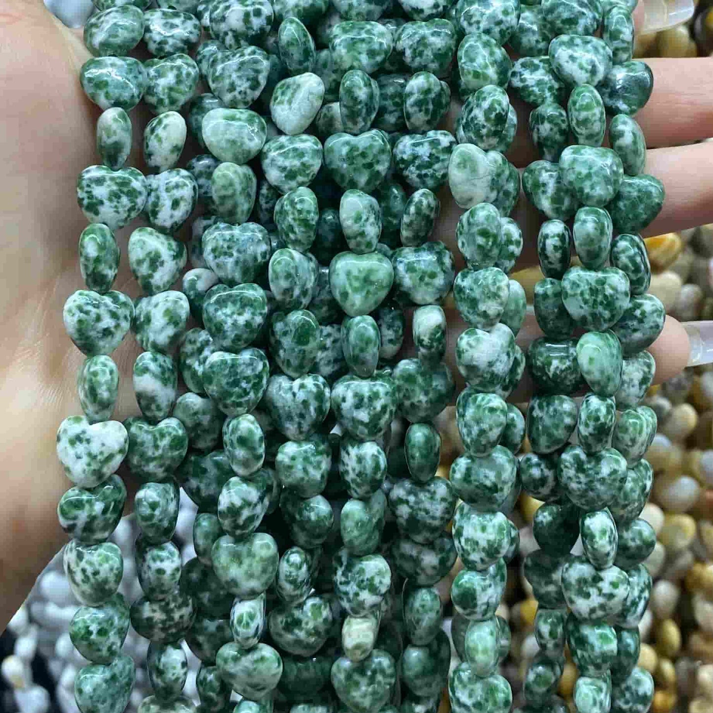 Smooth Heart Shape Beads 10mm/15mm Quartz/Jasper/Agate/Crystal