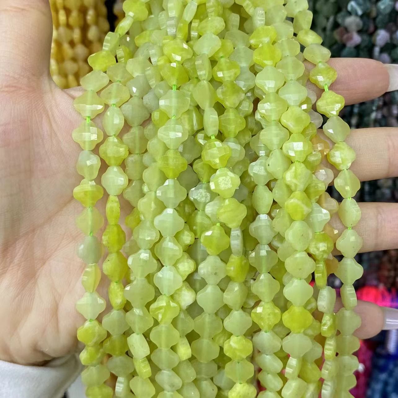 Leaf Clover Beads 8mm Quartz/Jasper/Agate/Crystal