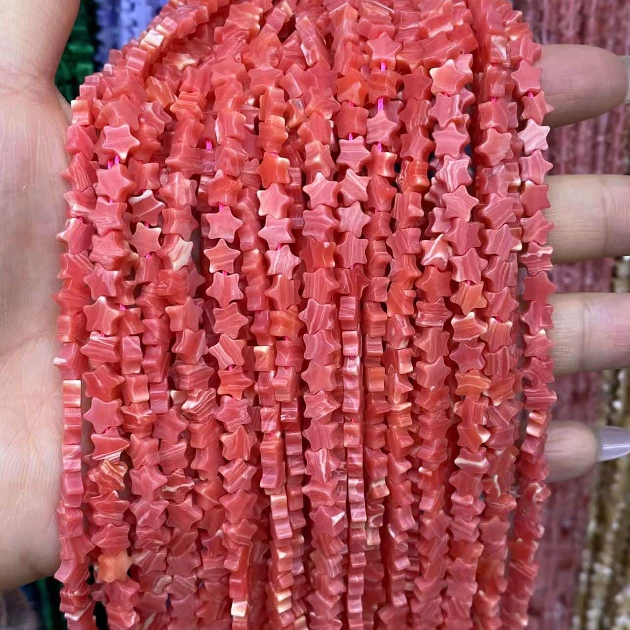 Flat Star Beads 6mm Quartz/Jasper/Agate/Crystal