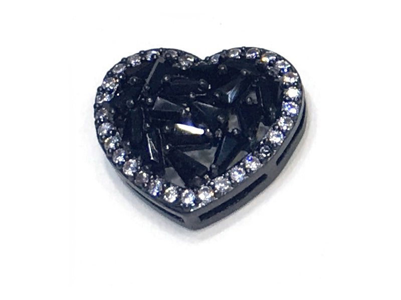 1PCS Brass Cubic Zirconia Heart Accessories