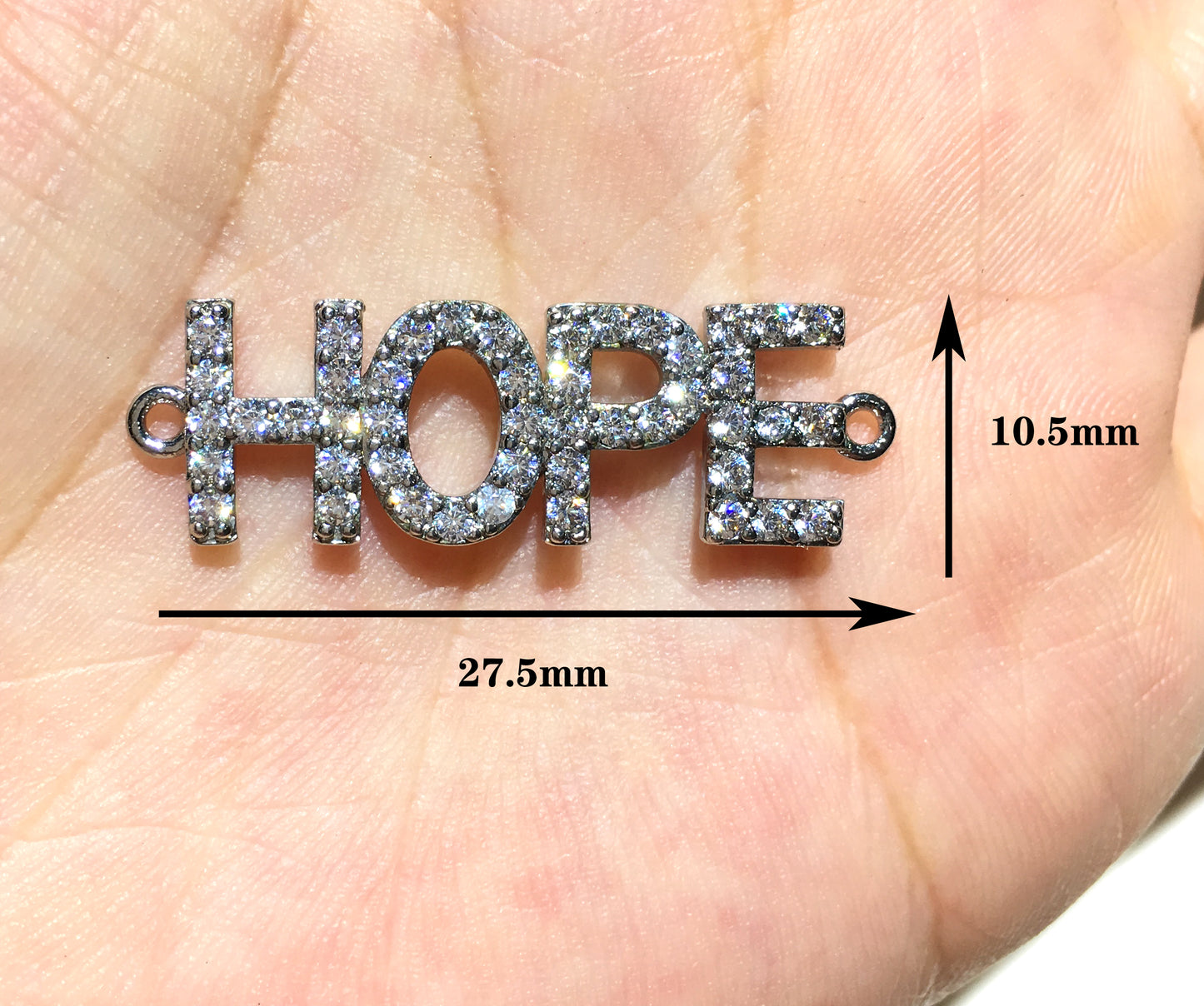 1PCS Brass Cubic Zirconia Vocabulary Slogan Charm