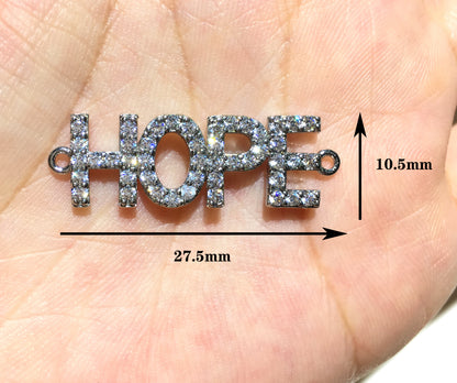 1PCS Brass Cubic Zirconia Vocabulary Slogan Charm