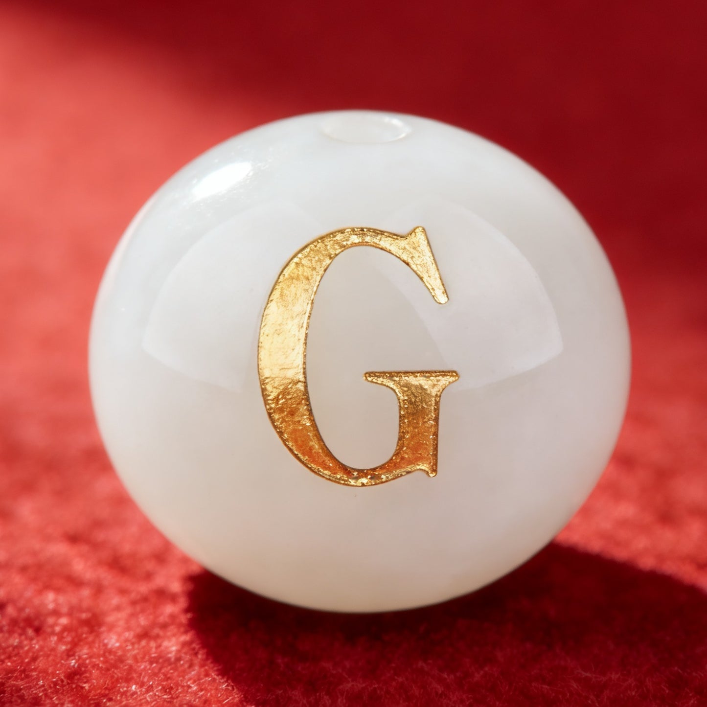 Natural Red Agate Beads - 26 Alphabet Loose Beads for Engraving Customization DIY