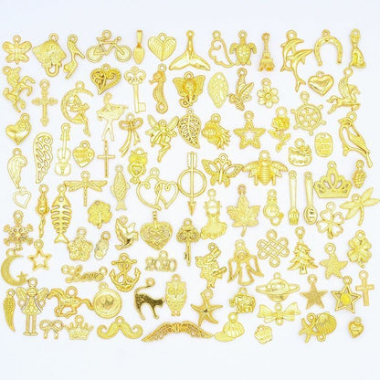 100PCS Assorted Prewter Charms for Jewelry Making