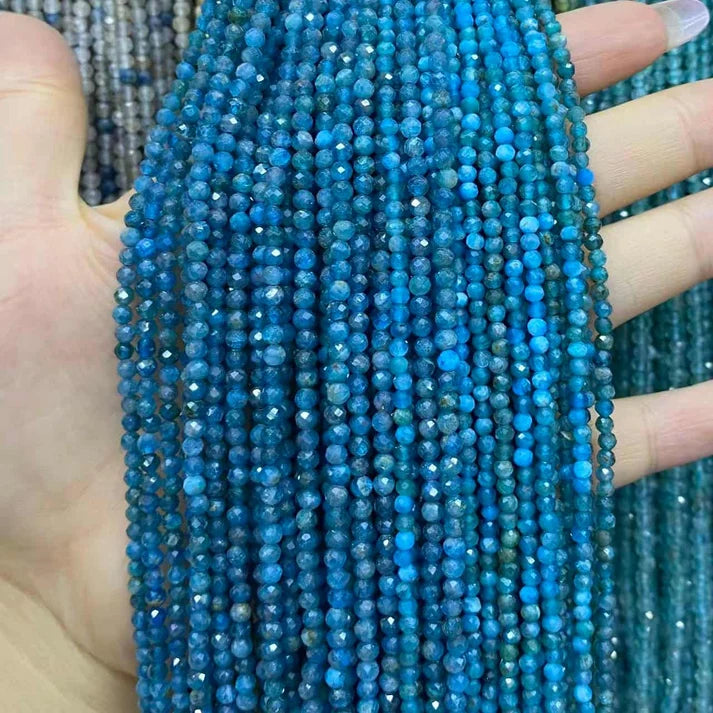 Blue Angelite Tiny Faceted Round Beads 2mm 3mm 4mm