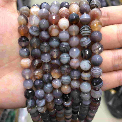 Round Faceted Beads Crystal/Quartz/Jasper/Agate 6mm 8mm 10mm