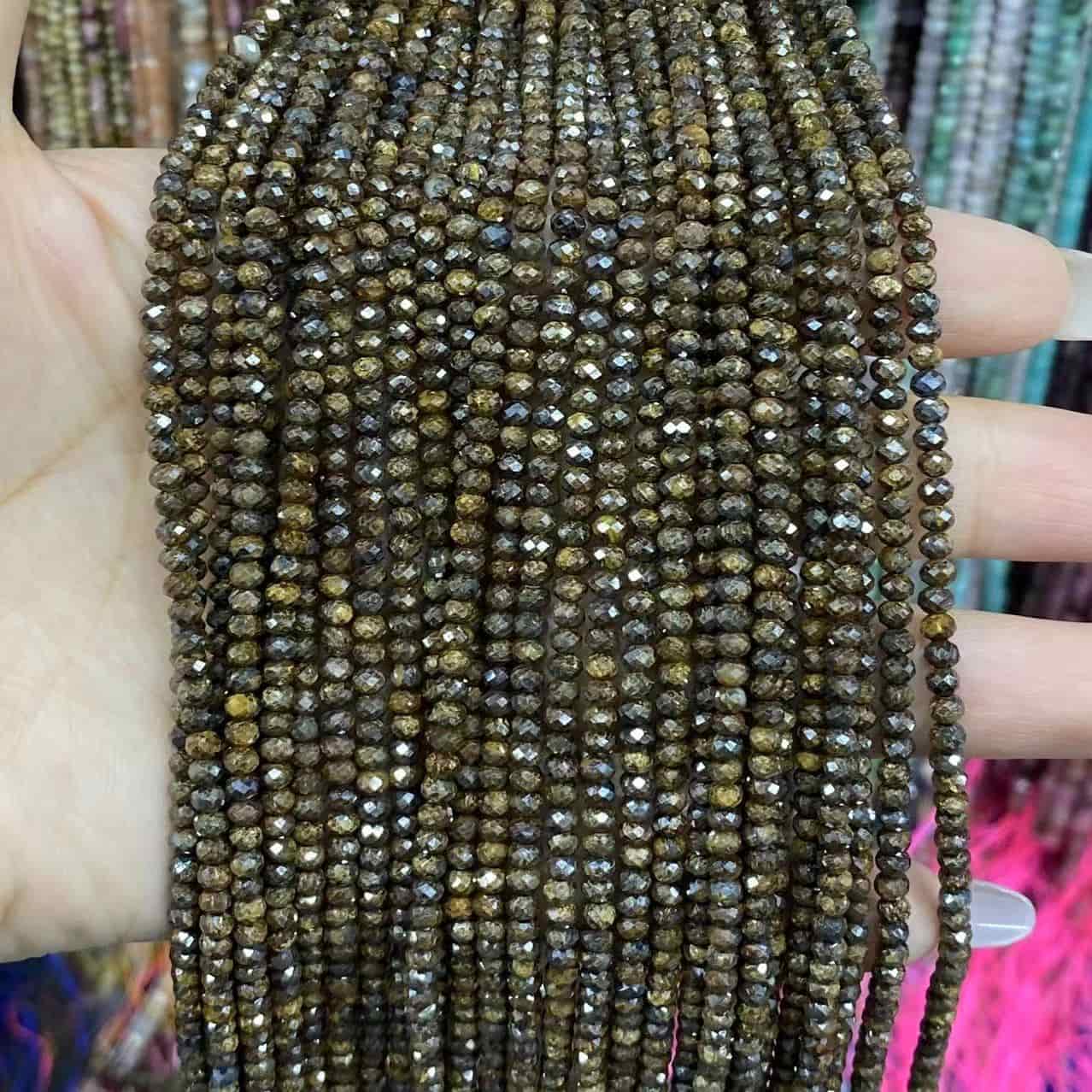 Faceted Rondelle Beads 2x3mm 3x4mm Gemstone/Quartz/Jasper/Agate