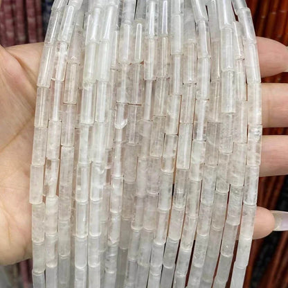 Tube Shape Clear Quartz Beads