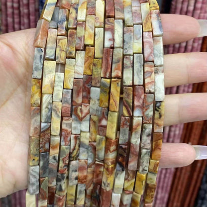 Square Tube Beads 4x13mm Quartz/Jasper/Agate/Crystal
