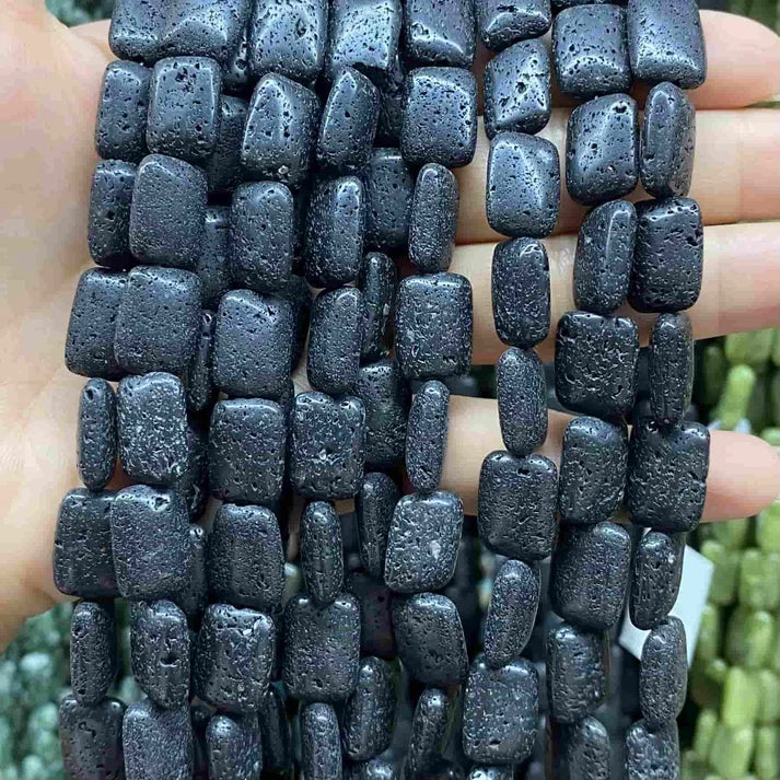 Rectangle Shape Lava Beads