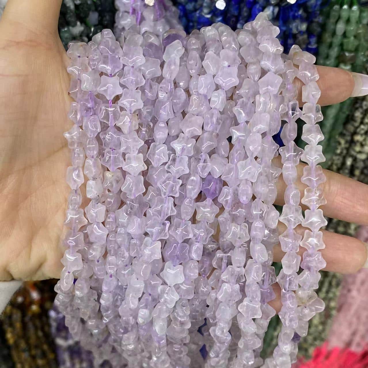 Smooth Star Beads 8mm Quartz/Jasper/Agate/Crystal