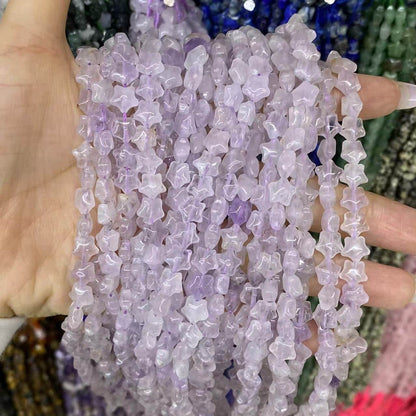 Smooth Star Beads 8mm Quartz/Jasper/Agate/Crystal