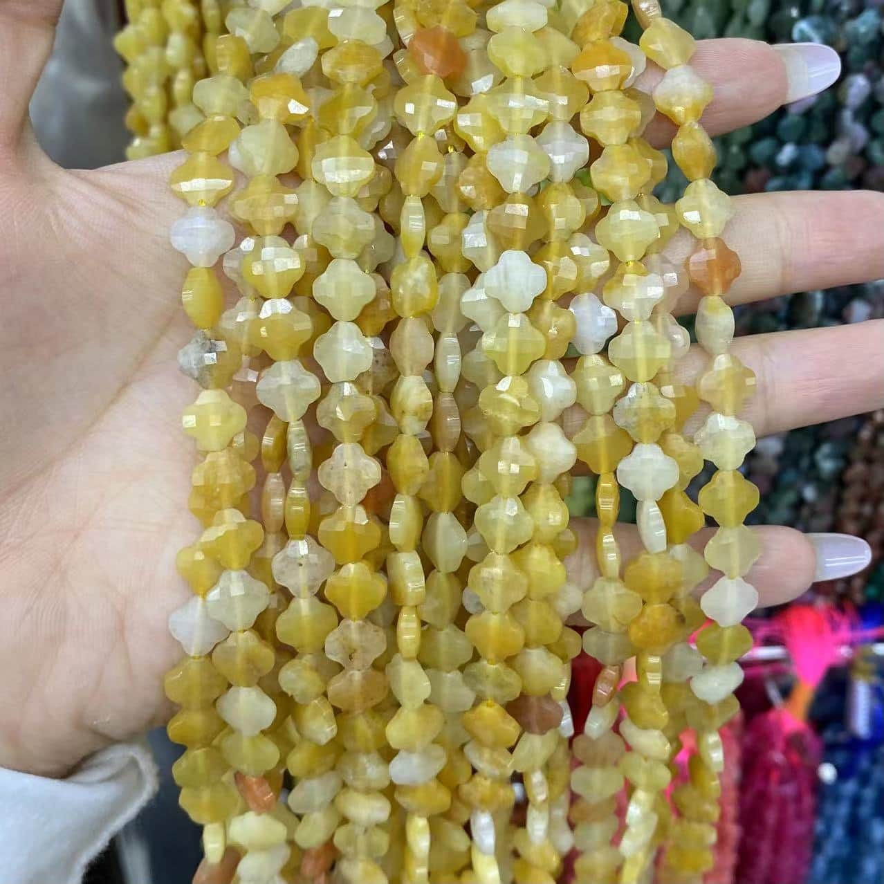 Leaf Clover Beads 8mm Quartz/Jasper/Agate/Crystal