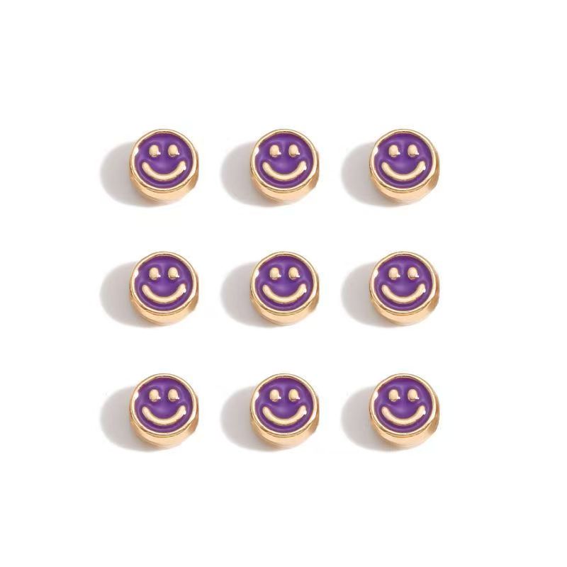 5PCS Colorful Happy Face Jewelry Making Findings Spacer
