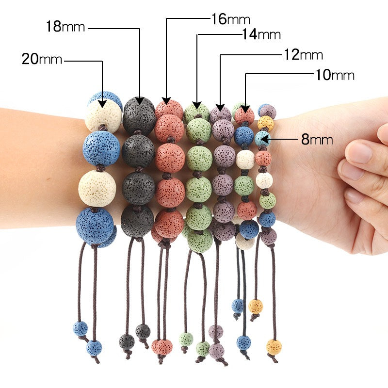 Rainbow Lava Beads Round Beads