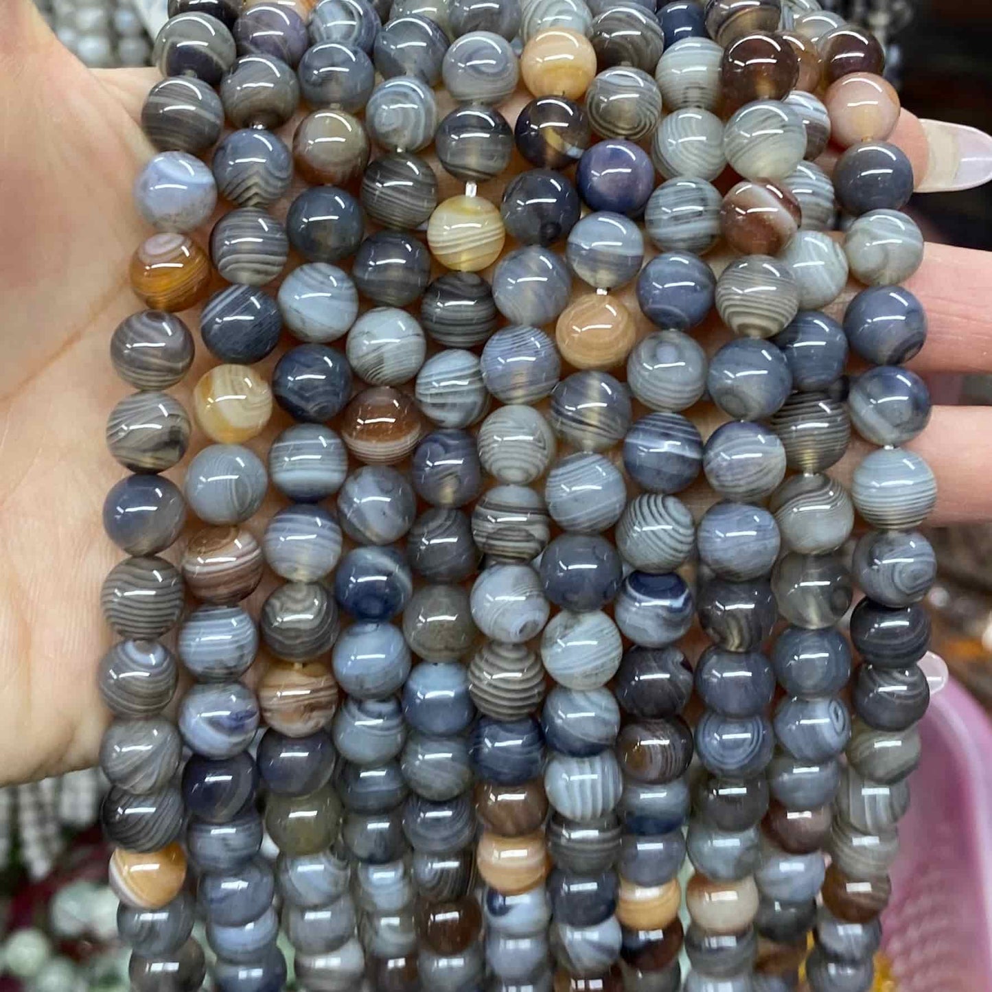 High-Quality Gemstone & Crystal Round Smooth Beads 4mm 6mm 8mm 10mm