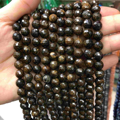 Round Faceted Beads Crystal/Quartz/Jasper/Agate 6mm 8mm 10mm